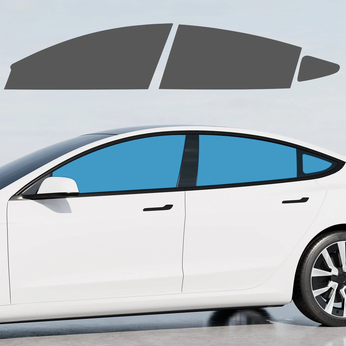 Tesla Model 3 side window tint pre-cut patterns